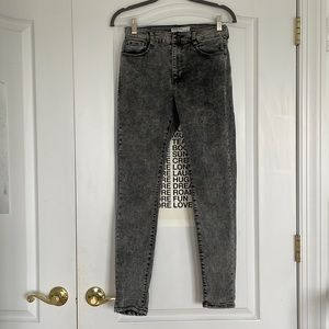Garage High Rise Denim Black Acid Wash Jeans